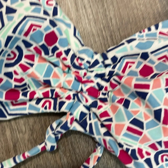 Helen Jon Nantucket Sweetheart Halter Bikini Top Medium Solid Blue Bottom - Picture 7 of 13